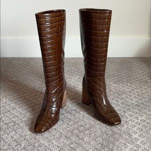 Vince Camuto Brown Croc Boots